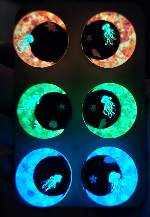 3 Pair Set of 30mm - Glow In The Dark - DROP