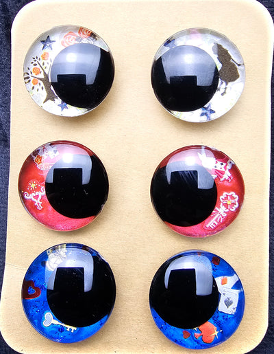3 Pair Set of 25mm - Alice in Wonderland Themed - DROP