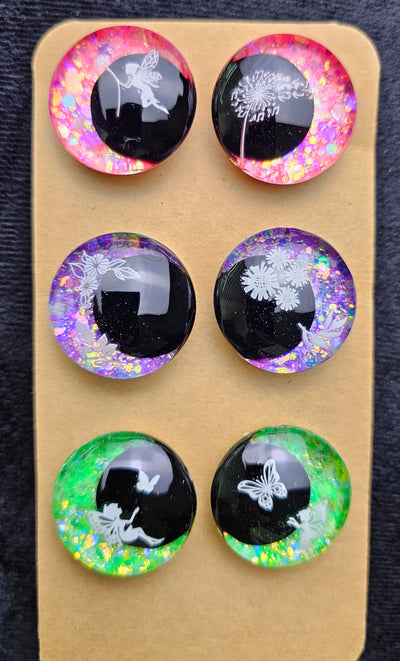 3 Pair Set of 30mm - Glow In The Dark Fairies - DROP