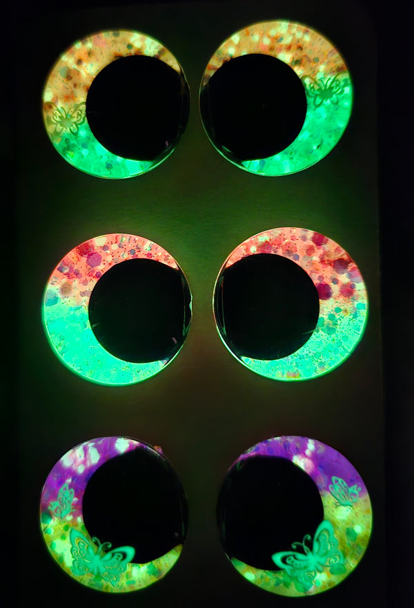 3 Pair Set of 30mm Glow in-the-dark - DROP