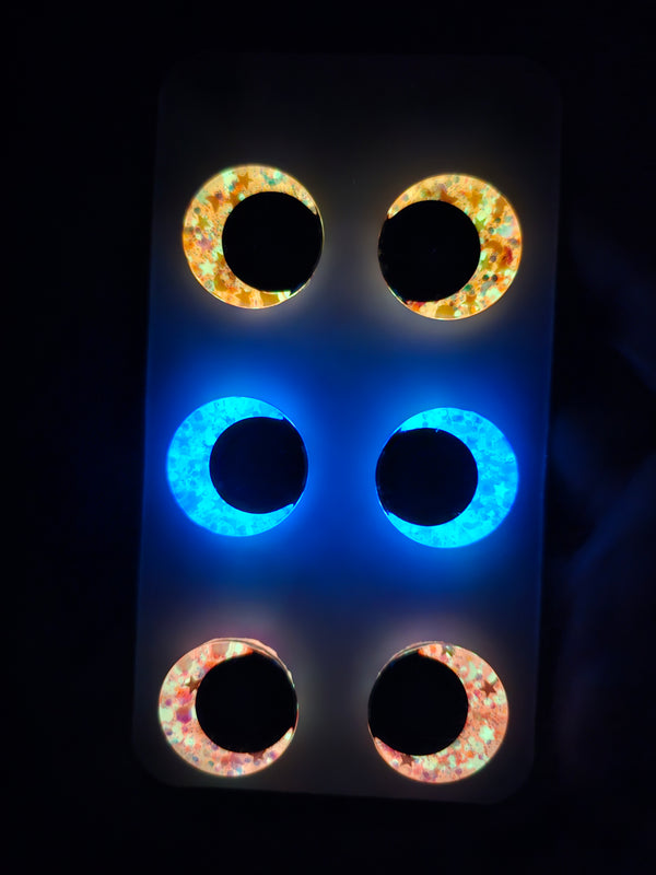 3 Pair Set of 25mm Glow-in-the-dark - DROP