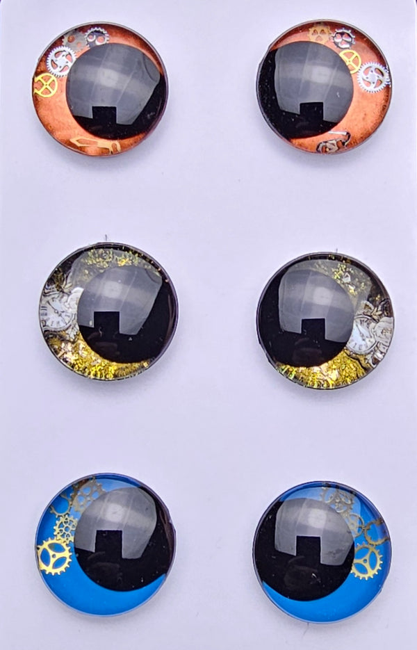 Steampunk 3 Pair Set of 25mm - DROP