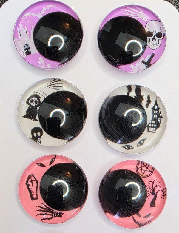 6 Pair Set of 30mm - Glow-In-The-Dark - DROP