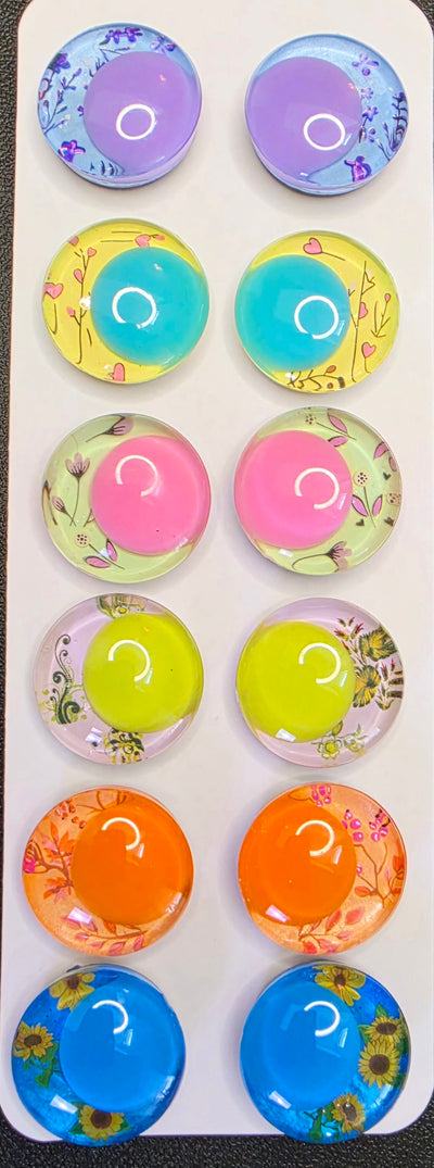 Floral 6 Pair Set of 30mm - DROP