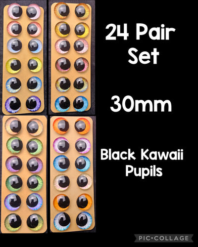24 Pair Set of 30mm - 3 Bonus Pairs FREE - DROP