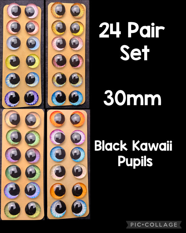 24 Pair Set of 30mm - 3 Bonus Pairs FREE - DROP