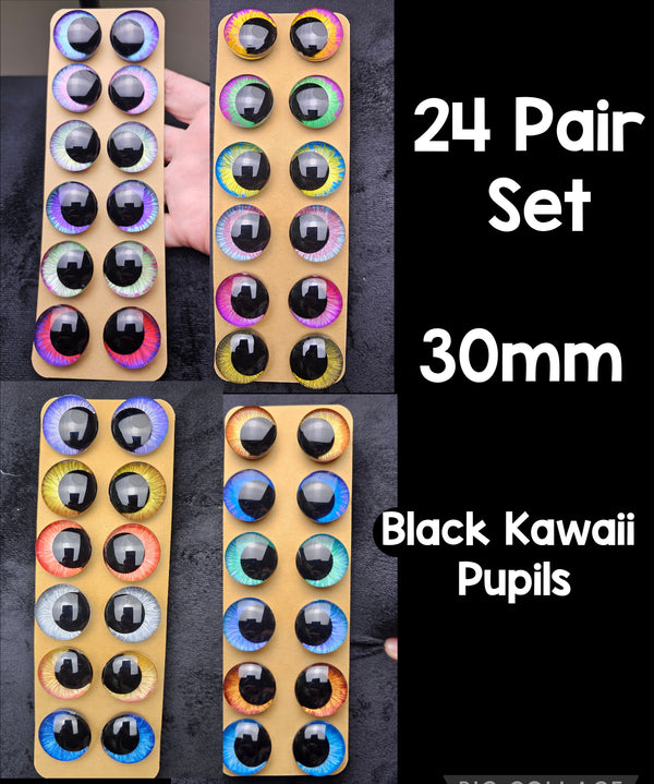 24 Pair Set of 30mm - 3 Bonus Pairs FREE - DROP