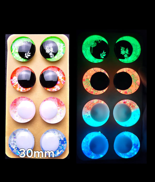 4 Pair Set of 30mm Glow in-the-dark - DROP