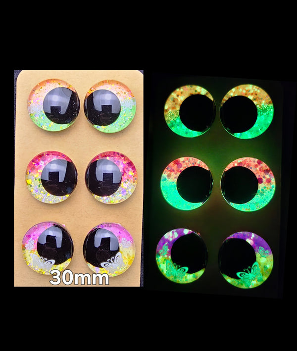 3 Pair Set of 30mm Glow in-the-dark - DROP
