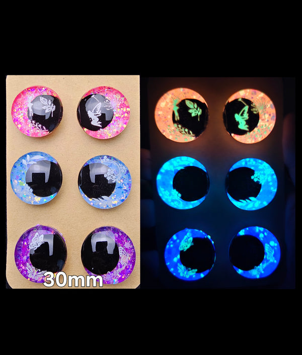 3 Pair Set of 30mm Glow in-the-dark - DROP
