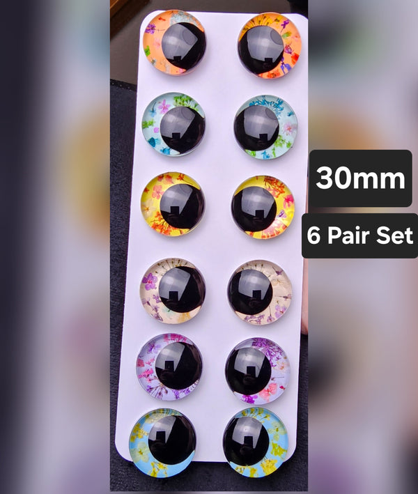 Floral 6 Pair Set of 30mm - DROP
