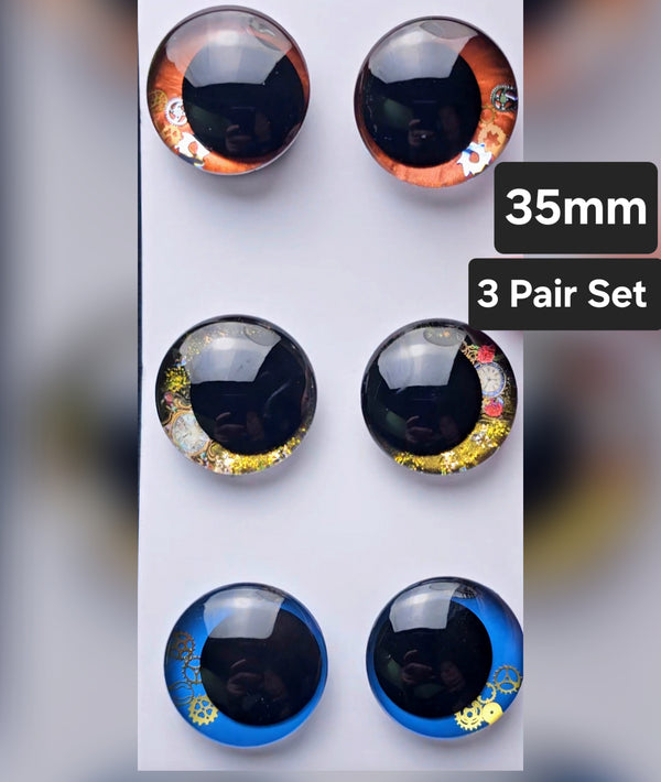 Steampunk 3 Pair Set of 35mm - DROP