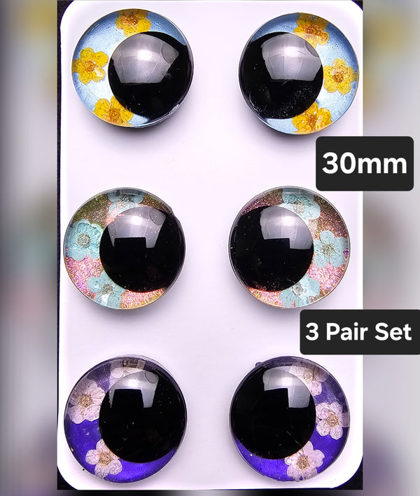 Floral 3 Pair Set of 30mm - DROP