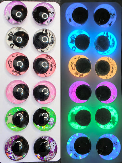 6 Pair Set of 30mm - Glow-In-The-Dark - DROP