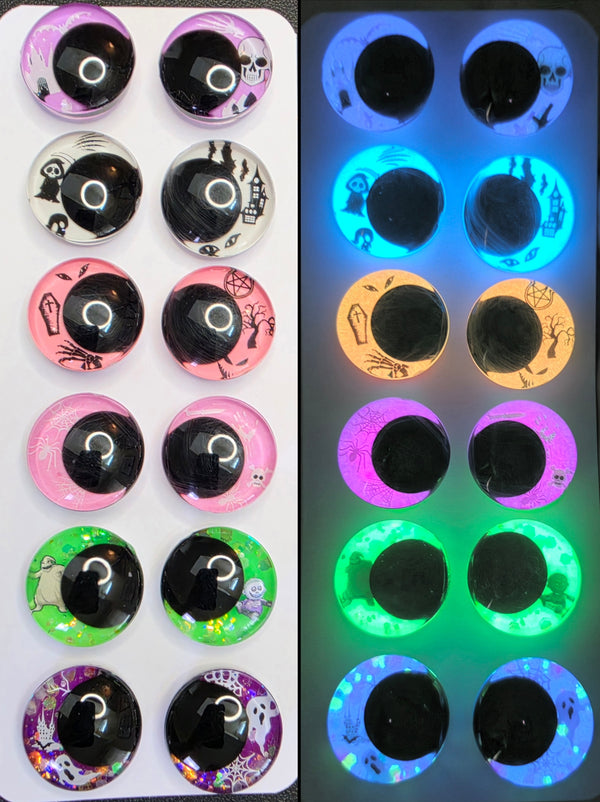6 Pair Set of 30mm - Glow-In-The-Dark - DROP