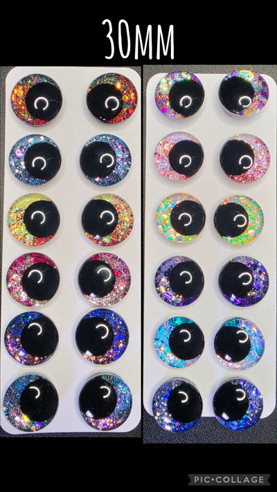 12 Pair Set of 30mm - Color Shift Mash Ups - DROP