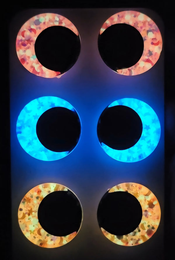 3 Pair Set of 30mm Glow-in-the-dark - DROP